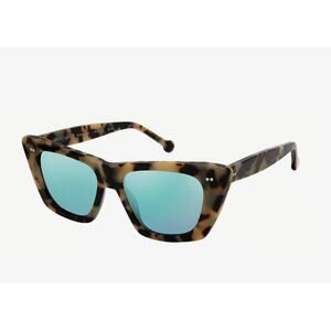 Colors In Optics CS391 MAGNIFIQUE Sunglasses Oat Brown Blue Mirror Lens HANDMADE